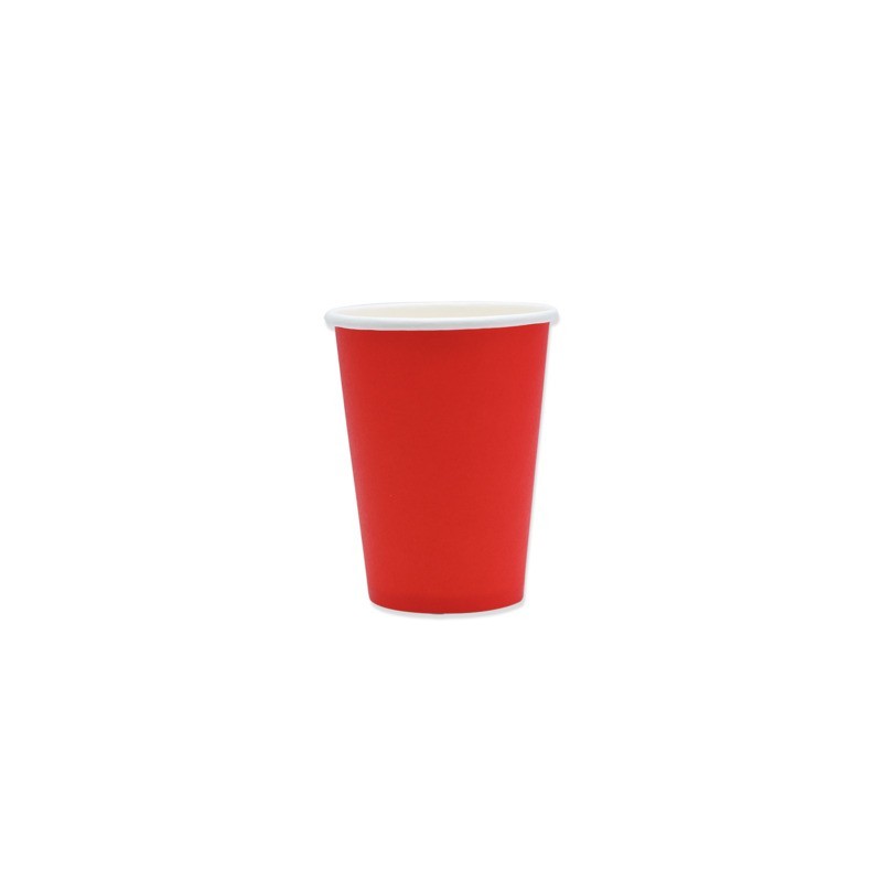 Bicchieri in carta di pura cellulosa Ecolor 250 ml - rosso - conf. 25 pz - 74079 (Conf.2)