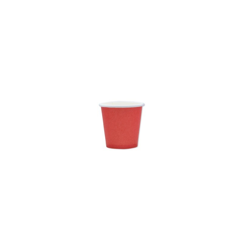 Bicchieri in carta di pura cellulosa Ecolor 80 ml - rosso - conf. 25 pz - 74080 (Conf.2)