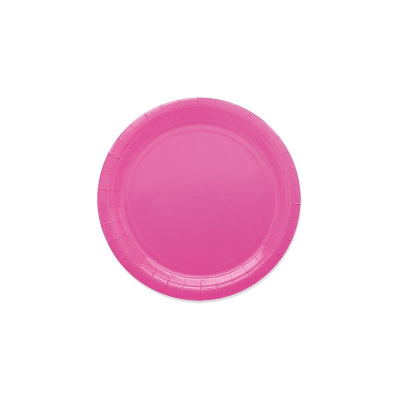 Piatti in carta di pura polpa di cellulosa Ecolor Ø 24 cm - fucsia - conf. 25 pz - 74085 (Conf.2)