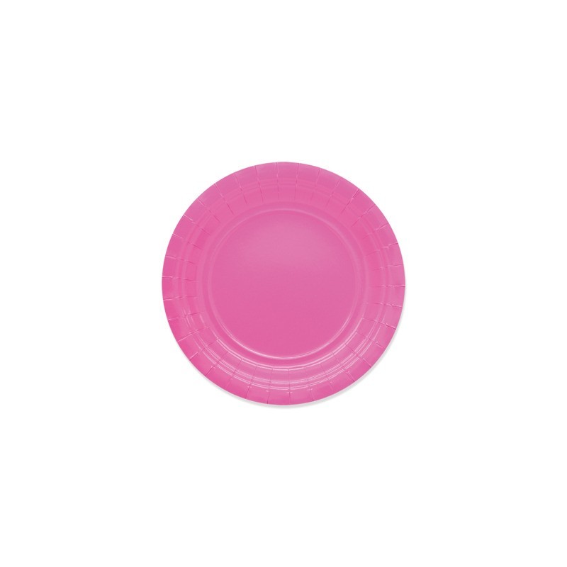 Piatti in carta di pura polpa di cellulosa Ecolor Ø 18 cm - fucsia - conf. 25 pz - 74086 (Conf.2)