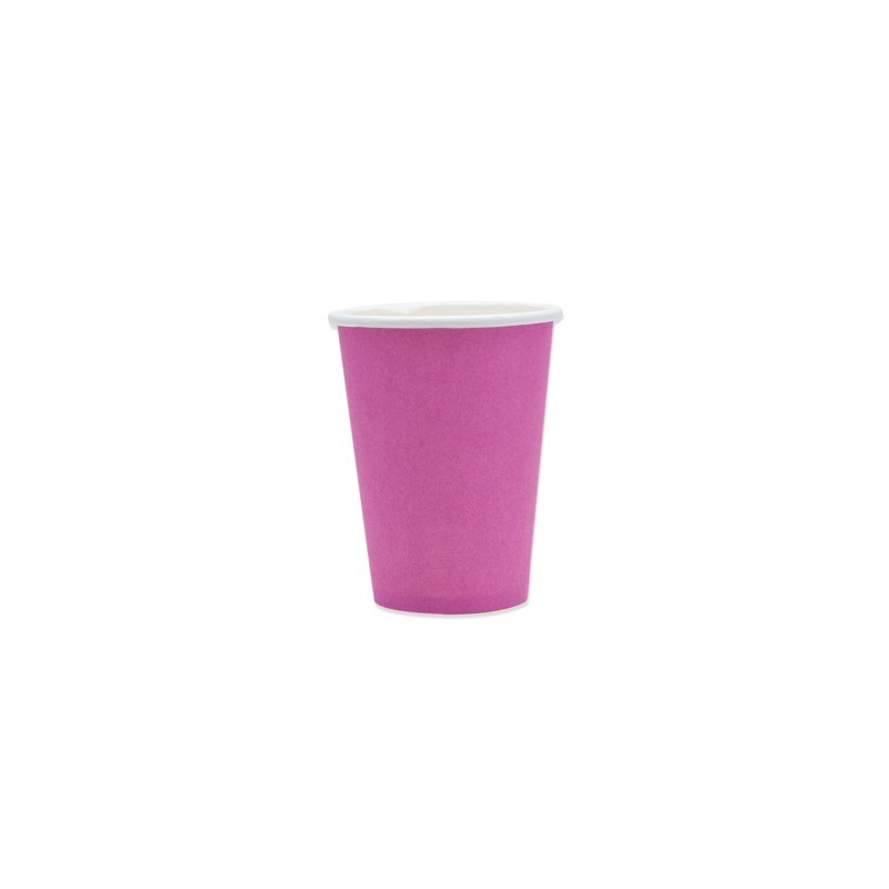 Bicchieri in carta di pura cellulosa Ecolor 250 ml - fucsia - conf. 25 pz - 74087 (Conf.2)