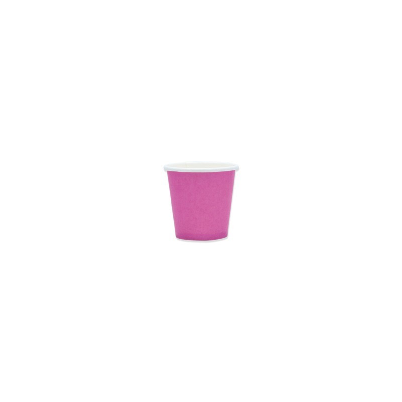 Bicchieri in carta di pura cellulosa Ecolor fucsia 80 ml - conf. 25 pz - 74088 (Conf.2)