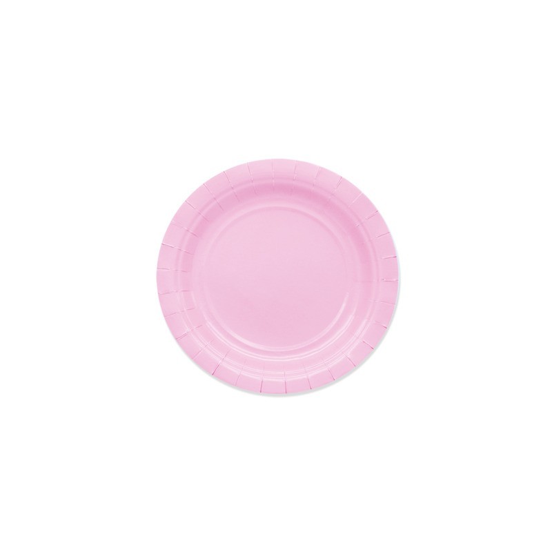 Piatti in carta di pura polpa di cellulosa Ecolor Ø 18 cm - rosa - conf. 25 pz - 74041 (Conf.2)