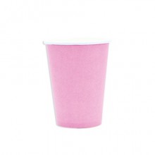 Bicchieri in carta di pura cellulosa Ecolor 250 ml - rosa - conf. 25 pz - 74042 (Conf.2)