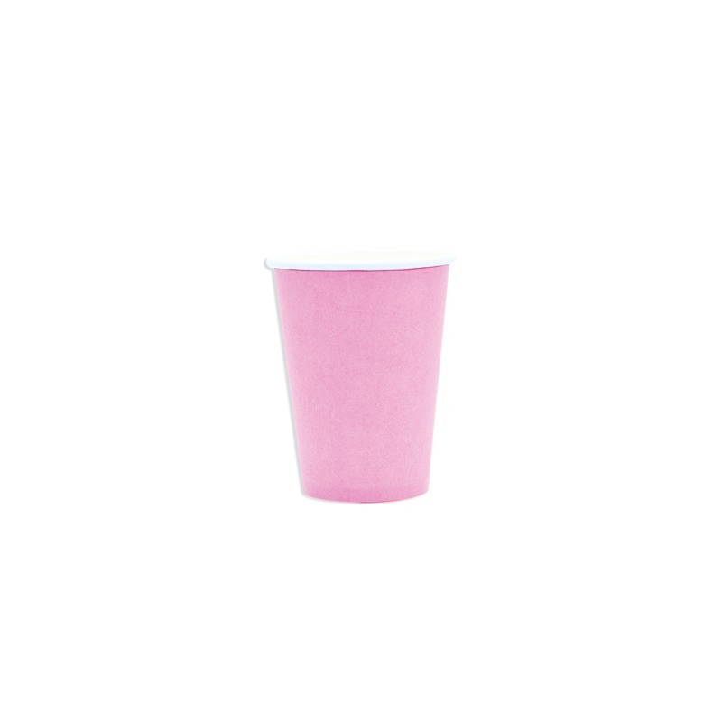 Bicchieri in carta di pura cellulosa Ecolor 250 ml - rosa - conf. 25 pz - 74042 (Conf.2)