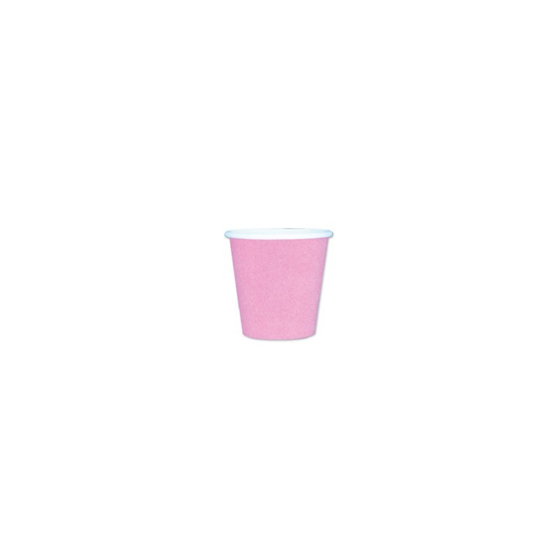 Bicchieri in carta di pura cellulosa Ecolor 80 ml - rosa - conf. 25 pz - 74043 (Conf.2)