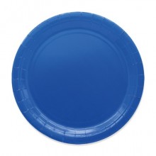 Piatti in carta di pura polpa di cellulosa Ecolor Ø 24 cm - blu - conf. 25 pz - 74089 (Conf.2)