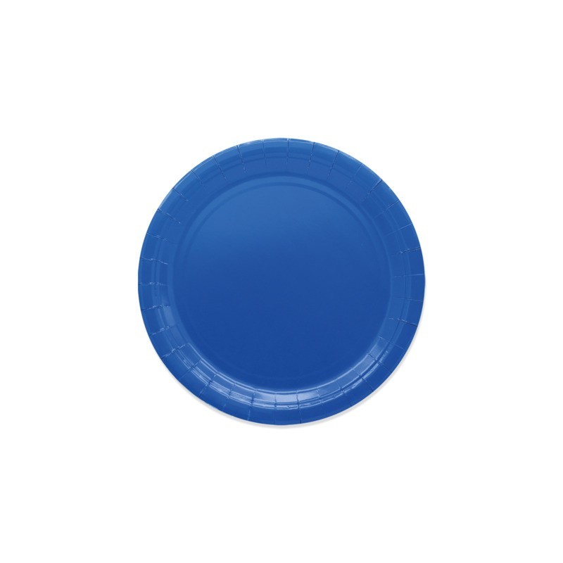Piatti in carta di pura polpa di cellulosa Ecolor Ø 24 cm - blu - conf. 25 pz - 74089 (Conf.2)