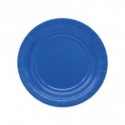 Piatti in carta di pura polpa di cellulosa Ecolor Ø 18 cm - blu - conf. 25 pz - 74090 (Conf.2)