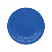 Piatti in carta di pura polpa di cellulosa Ecolor Ø 18 cm - blu - conf. 25 pz - 74090 (Conf.2)