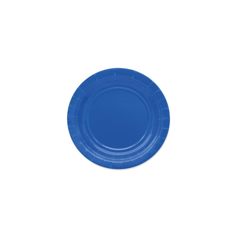 Piatti in carta di pura polpa di cellulosa Ecolor Ø 18 cm - blu - conf. 25 pz - 74090 (Conf.2)