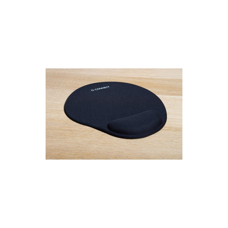 Tappetino per mouse Q-Connect con poggiapolsi in gel nero - KF02213
