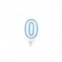 Candelina Party Go bianco e azzurro H.6 cm n° 0 EA0204 (Conf.5)