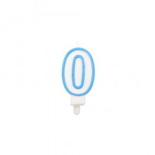 Candelina Party Go bianco e azzurro H.6 cm n° 0 EA0204 (Conf.5)
