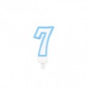 Candelina Party Go bianco e azzurro H.6 cm n° 7 EA0211 (Conf.5)