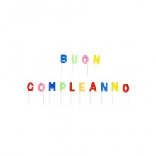Set candeline Buon Compleanno Party Go H.7,5 cm colorato ED0112-T (Conf.5)