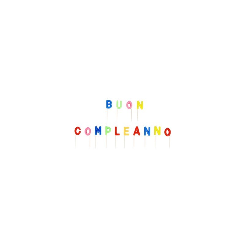 Set candeline Buon Compleanno Party Go H.7,5 cm colorato ED0112-T (Conf.5)