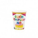 Bicchieri di carta Party Go Buon Compleanno rosa conf. 6 pz 27 ml AA0077-T