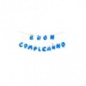 Festone Buon Compleanno Party Go H.23x300 cm azzurro AC0074 (Conf.3)