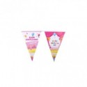 Festone con bandierine triangolari Party Go H.30 cm x 10 m rosa AA0079-T (Conf.3)