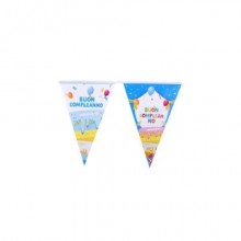 Festone con bandierine triangolari Party Go H.30 cm x 10 m azzurro AC0073-T (Conf.3)