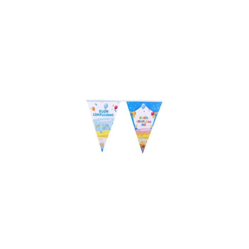 Festone con bandierine triangolari Party Go H.30 cm x 10 m azzurro AC0073-T (Conf.3)