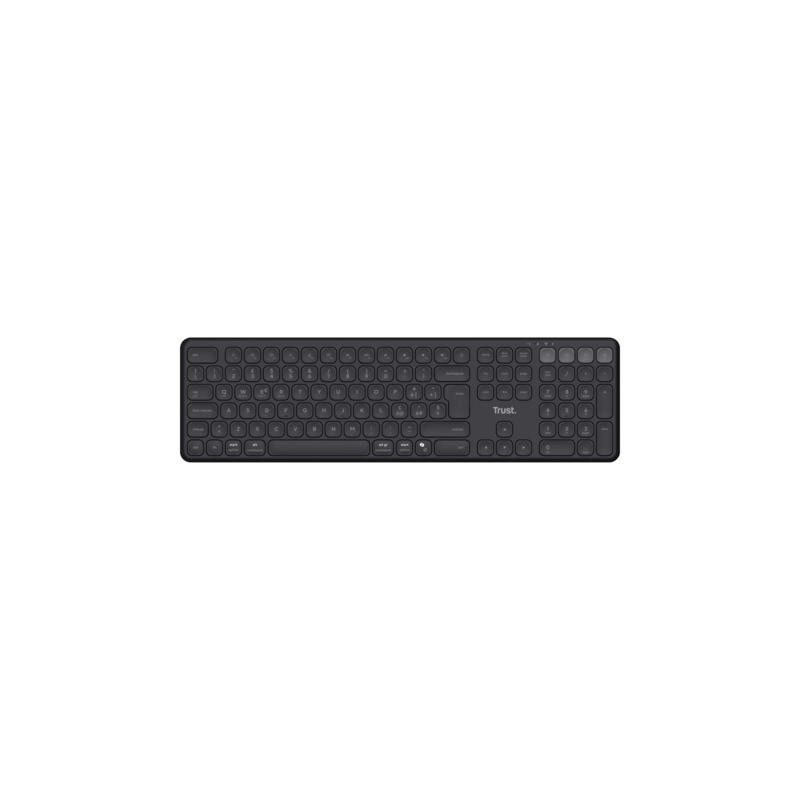 Tastiera wireless ricaricabile multi-dispositivo Trust Vaiya nera 25633