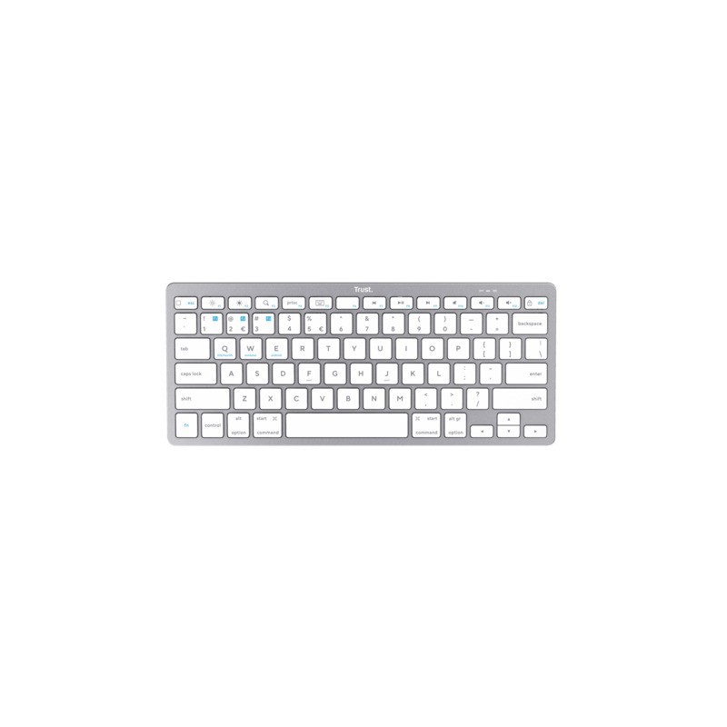 Tastiera wireless bluetooth Trust ultrasottile argento/bianco 24652