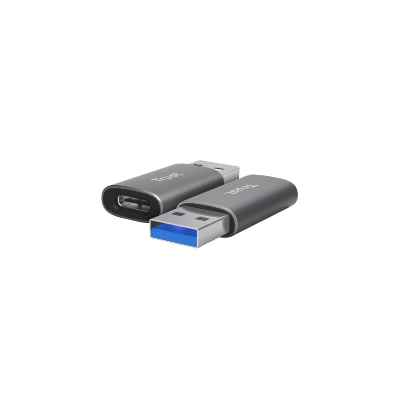 Adattatore Trust Calyx da USB-A ad USB-C conf. 2 pz grigio 25573