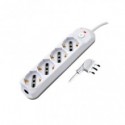 Multipresa schuko/bipasso MKC cavo da 1,5 m con interruttore 4 posizioni bianco/grigio - 492518888