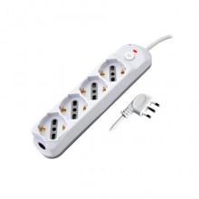 Multipresa schuko/bipasso MKC cavo da 1,5 m con interruttore 4 posizioni bianco/grigio - 492518888