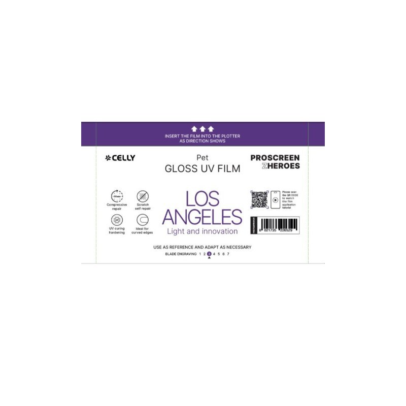 Pellicola protettiva per Smartphone Celly Los Angeles Glossy - conf. 20 pz - Pro UV - PROFILMPRO20UV