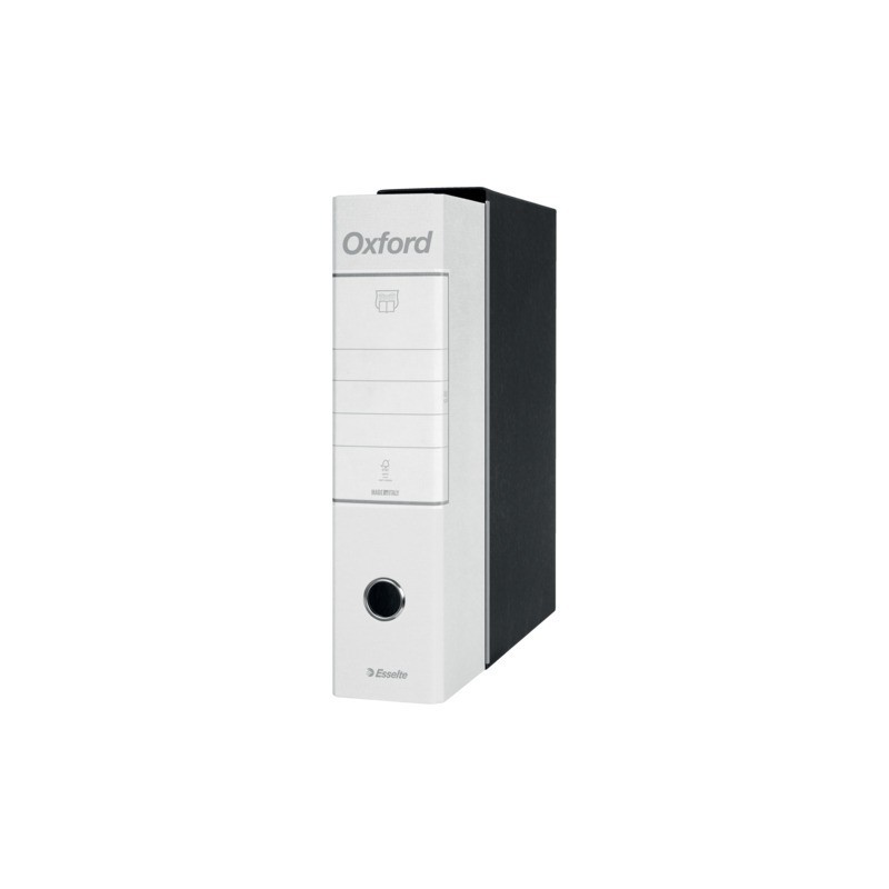 Registratore con custodia Esselte G85 Oxford protocollo 29,5x35 cm - dorso 8 cm - bianco - 390785000 (Conf.6)