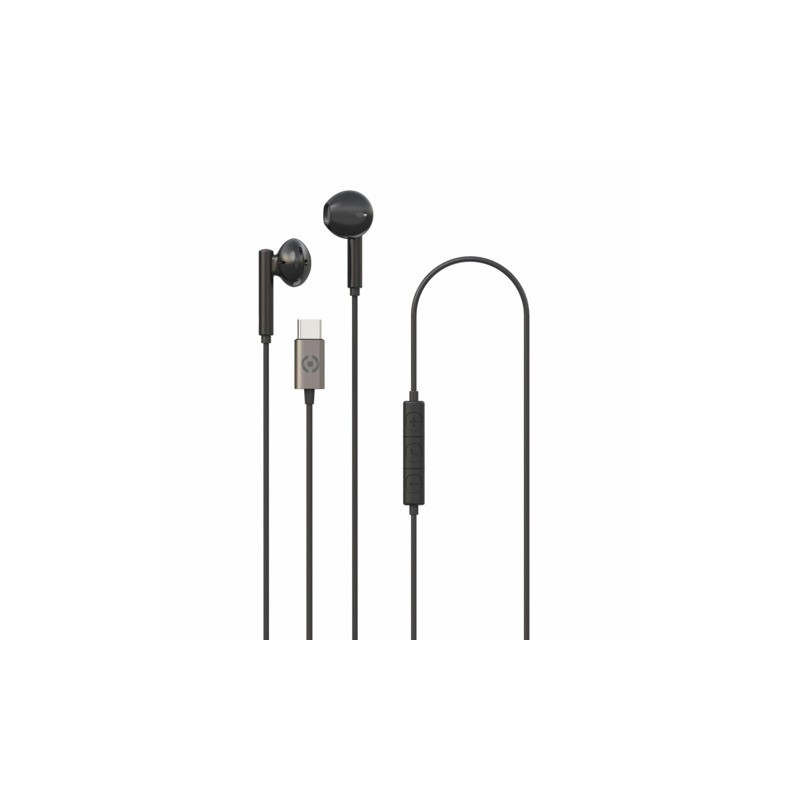 Auricolari a filo Celly UP1100 con connettore USB-C - nero UP1100TYPECBK