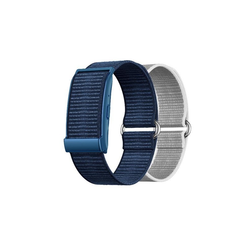 Braccialetto fitness screenless Nilox per monitoraggio della salute - IP68 - doppio cinturino blu e grigio