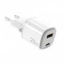 Caricatore da parete Celly GaN 1x USB-C 25W + 1x USB-A 18W - bianco UPTC1USB1USBC25