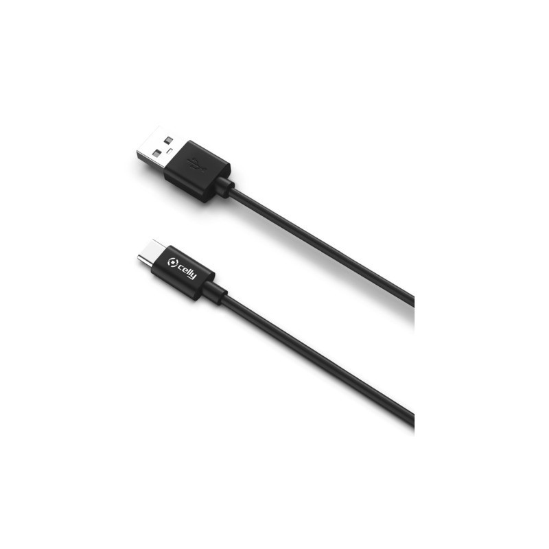 Cavo USB-A / USB-C in gomma Celly 15W - nero USB-C