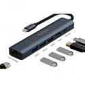 Docking station USB-C 6 in 1 Nilox Tech 1x HDMI 4K + 1x RJ45 + 3x USB-A 3.2 + 1x USB-C alimentazione fino 100 W nero -