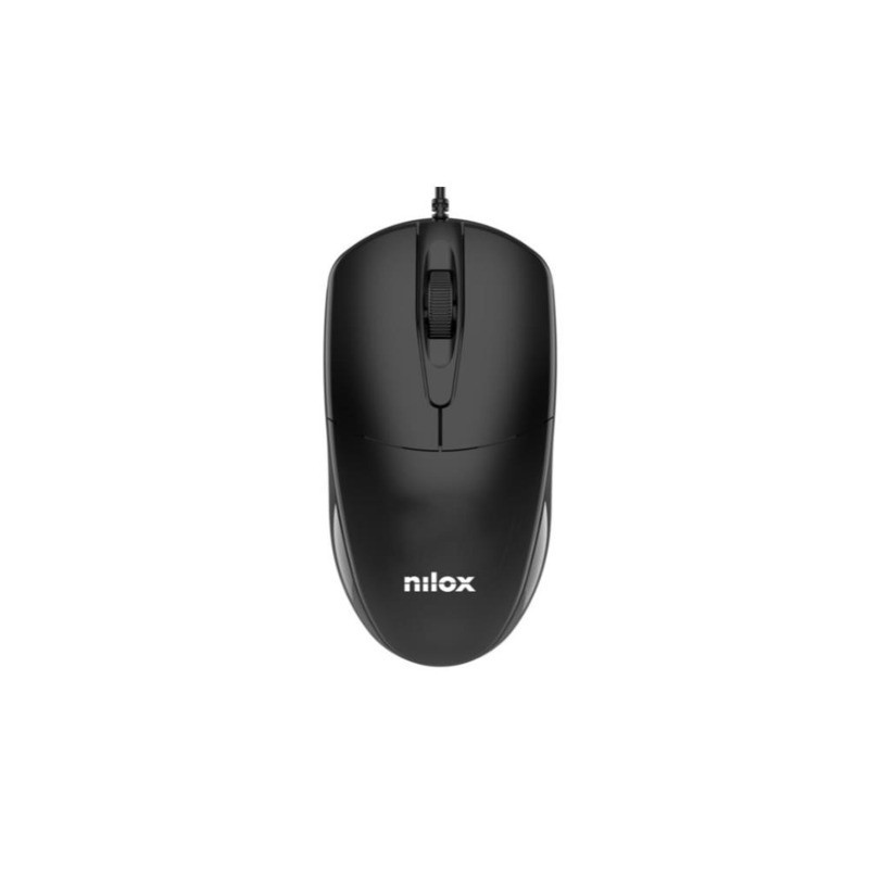 Mouse ottico con cavo Nilox Tech 3 tasti 1200 DPI USB 2.0 - cavo 150 cm colore nero - MOUSB1011