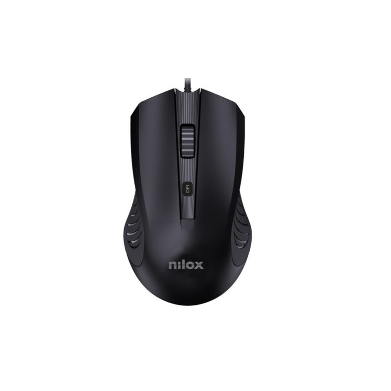 Mouse ottico con cavo Nilox Tech 4 tasti 2400 DPI USB 2.0 - cavo 150 cm colore nero - MOUSB1013