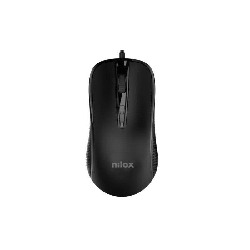 Mouse ottico con cavo Nilox Tech 4 tasti 2400 DPI USB 2.0 - cavo 150 cm colore nero - MOUSB1014