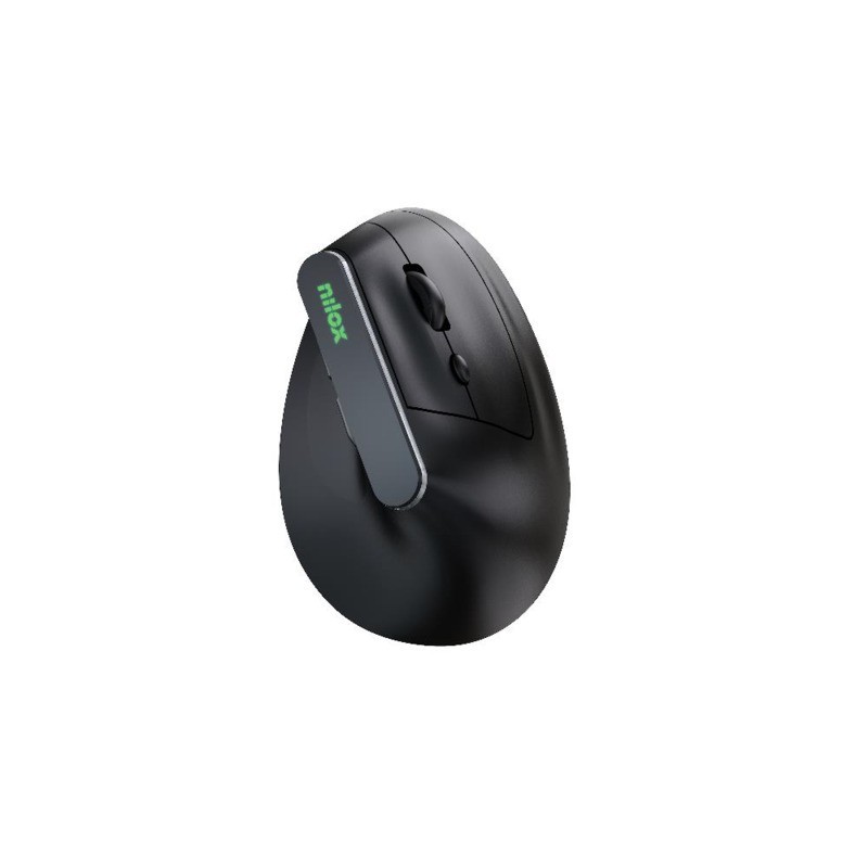 Mouse ottico verticale dual wireless Nilox Tech 6 tasti silent click 1600 DPI nero - NXMOEVR01B