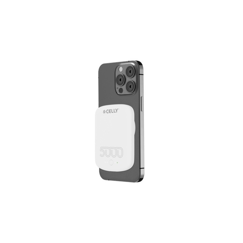 Powerbank magnetico Celly MagSafe 5.000 mAh 10W 1x USB-C - bianco MAGPB5000PROWH