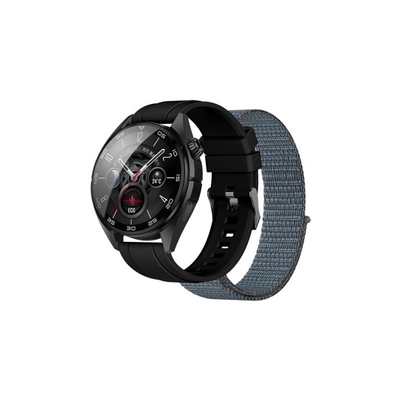 Smartwatch sportivo con GPS Nilox Trailpro display AMOLED 1,43" doppio cinturino nylon e silicone - nero -