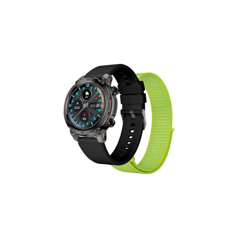 Smartwatch sportivo Nilox Trailround display rotondo 1,39" doppio cinturino nylon e silicone - nero - NXSWTRAILROUND