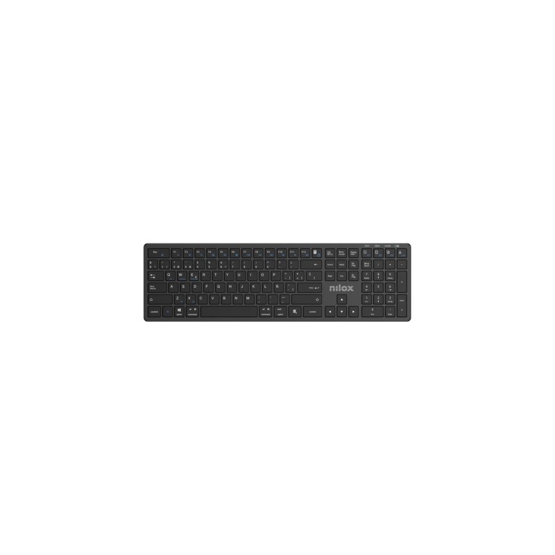 Tastiera wireless dual Nilox Tech compatibile MacOS ricaricabile via USB-C layout italiano colore nero - NXKBWI1B