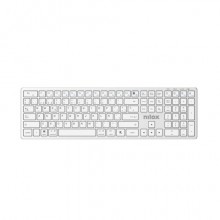 Tastiera wireless dual Nilox Tech compatibile MacOS ricaricabile via USB-C layout italiano colore bianco - NXKBWI1S