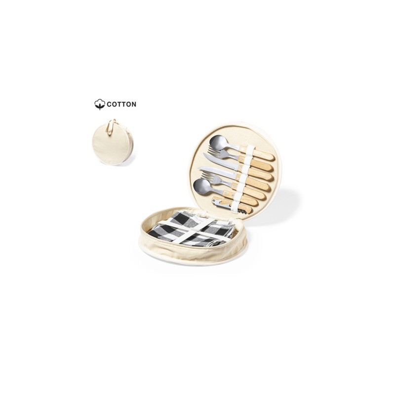 Set Picnic Scotty per due persone in cotone naturale - 1737