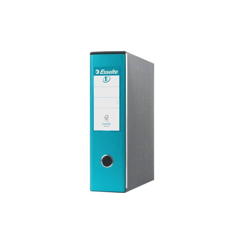 Registratori con custodia Esselte G53 Eurofile commerciale Dorso 8 cm cartone rivestito in PP turchese - 390753800