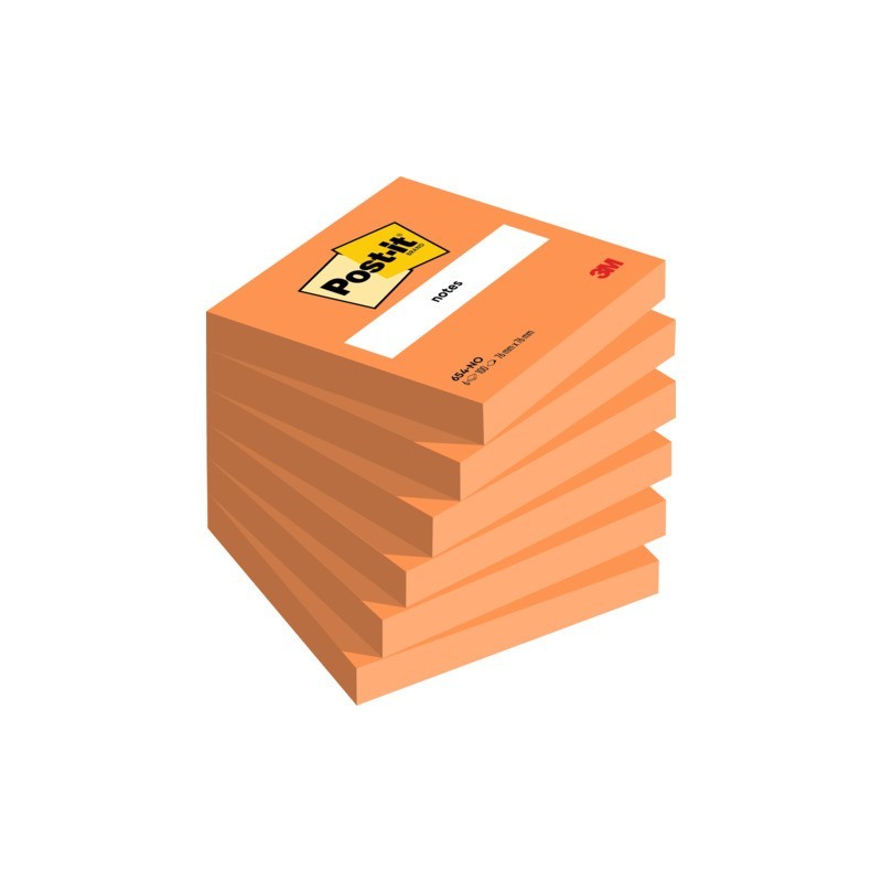 Foglietti Post-it® 100 fogli/blocchetto arancione 76x76 mm - conf. 6 pz - 7100172735
